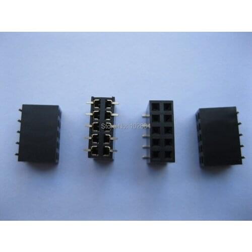 Gold Plated SMT SMD 2.54mm 2x5 10pin Breakable Female Pin Header Connector Double Row Strip 100 pcs