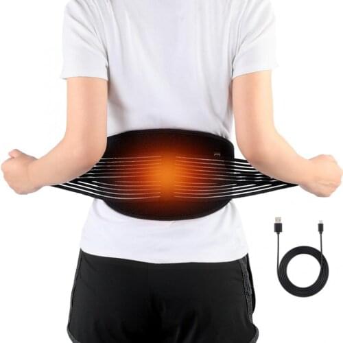 Heated Waist Belt Recharge Lower Back Back Support Brace Therapy Pad with 1.5M USB Cable Braces Supports