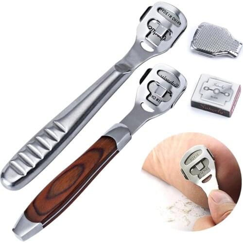 New 1Set Stainless Steel Pedicure Cutter Foot Callus Shaver Heel Hard Skin Remover Pedicure Razor Hand Shavers Blades Foot File