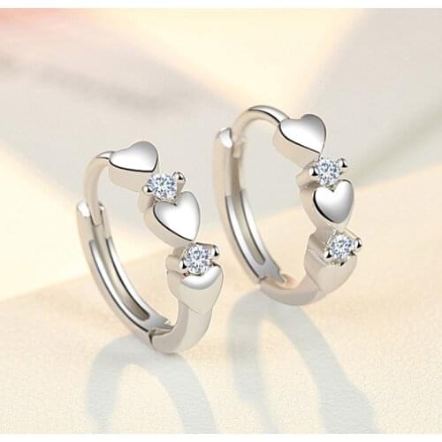 1pair Love Shape Weight Loss Earrings Silver Cubic Zirconia Magnetic Therapy Thin Earrings Chakra Burning Fat Health Jewelry