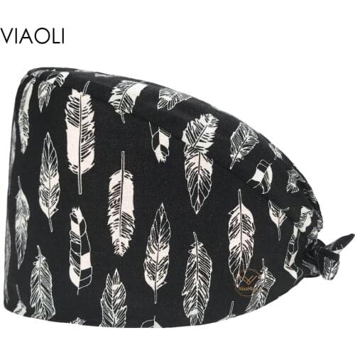 Multicolor unisex 100% cotton Tieback medical hospital Pet clinic hat Dentist Surgical Beautician nurse caps nursing scrubs hats