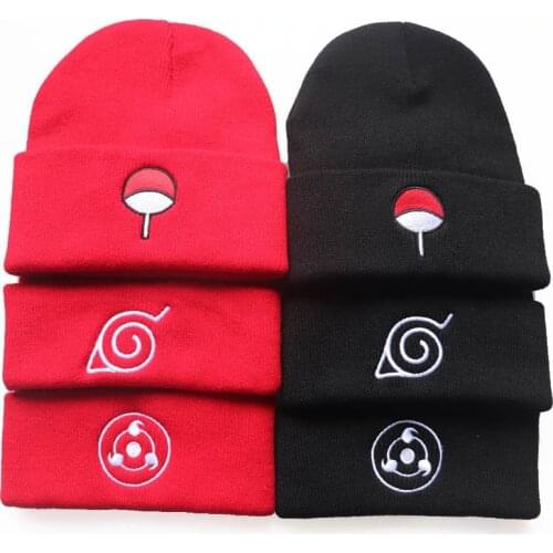 Uzumaki Uchiha Wool Embroidery Casual Cap Beanies Knitted Hat Winter Hat Cap Hip Hop Hat Skullies Cap For Men Women