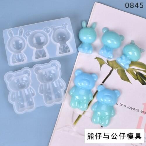 Handmade 3D Cute Bear Doll Table Ornament Silicone Mold For Resin Epoxy Casting Mold DIY Jewelry Crafts Making Accessories Tools