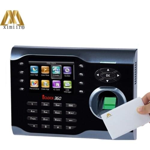 Hot Sale Linux System Iclock360 Card Time Clock 13.56MHz 3.5inches TFT Screen TCP/IP Employee Fingerprint Time Attendance