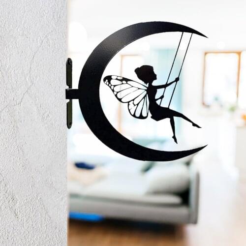 Fairy Silhouette Standing Sculpture Art Hand Metal Crafts Figurines Home Metal Art Iron Decor for Wall Decor Garden Home Decor