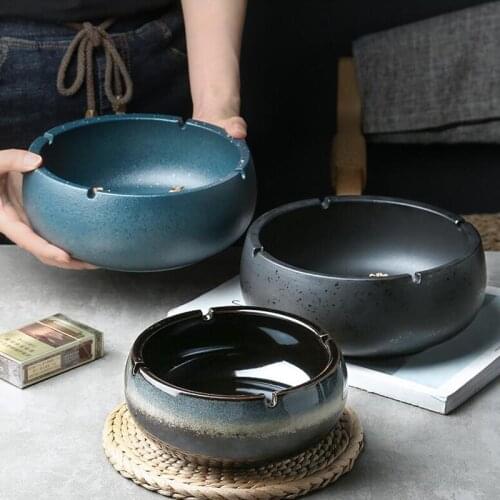 Vintage Chinese ashtray living room coffee table decorations Anti-ash portable ashtray Home Hotel Office Supplies/Gifts