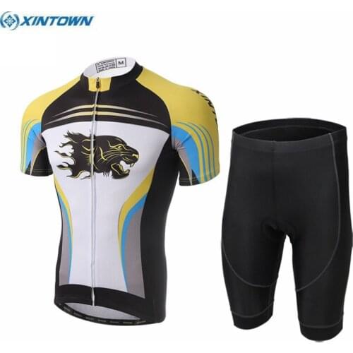 XINTOWN Team Men Wear Ropa Ciclismo Riding Summer Team Bicycle Kits 3D Gel Padded Bib Shorts Cycling Jersey Set