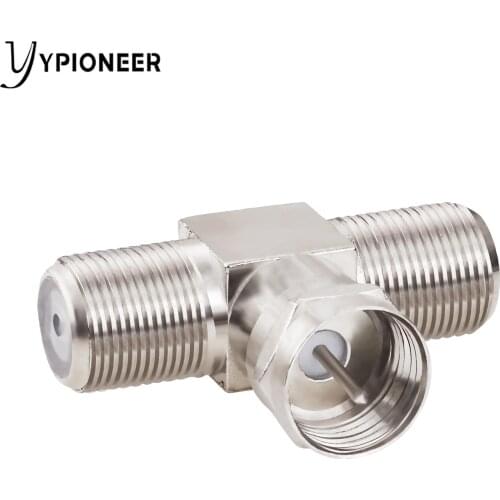 YPioneer C20144 1PC T Type F Male to Dual Female Connector RF Adapter Coax Coaxial for Antenna Cable