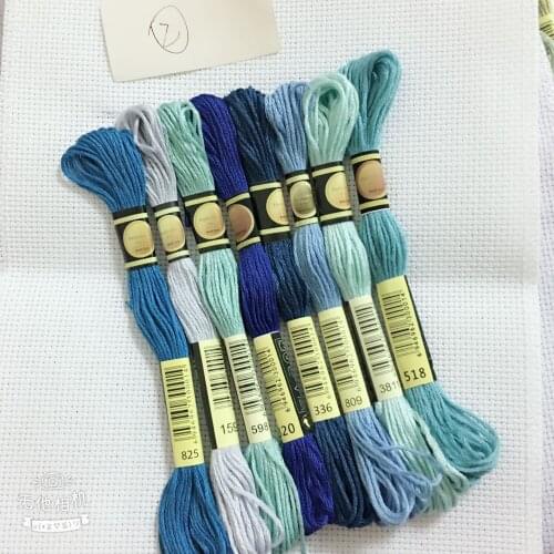 YZXINYUAN 8pcs/lot Similar Color Threads Cross Stitch Floss 6 Shares Embroidery Thread Sewing Skeins Craft For
