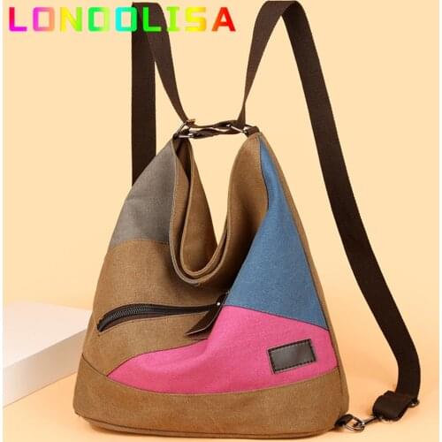 Women 3 In 1 Handbags Crossbody Canvas Bag for Women 2021 Big Shoulder Tote Female Handbags Lady Designer Messenger Backpack Sac