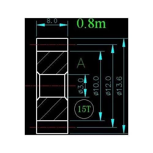 0.8m 15T/Hole 3mm 4mm 5mm 6mm/width 8mm/For Meat Grinder Parts etc