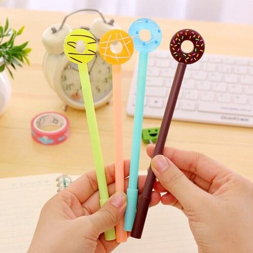 1pcs Cute Lollipop Donuts Gel Pen 0.38mm Black Ink Pen Students Stationary Office School Suppliers Writing Tools Kids Awards Hot