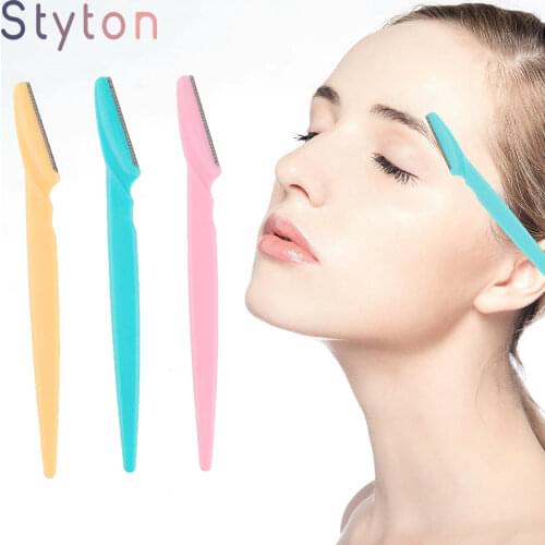 10 Pcs Face Eyebrow Trimmer Blades Shaver Knife Blade Perfect Eye Brow Shaping Face Razor Hair Remover Tool For Women Makeup