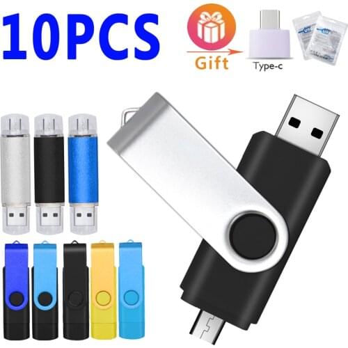 10pcs/lot USB flash drive OTG 2.0 high Speed drive 64 GB 32 GB 16 GB 8 GB 4GB external storage double Application Micro U Disk