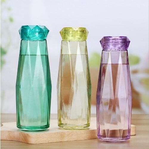 Diamond diamond outdoor sports travel glass cup Color large capacity double glass sealed leakproof fashion drinking cup A11353