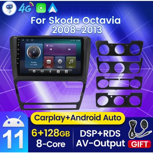 6G RAM 128G ROM Android 11 Car Radio Multimedia Video Audio Player Navigation For SKODA Octavia 2 2008-2013 2012 GPS Navi WIFI
