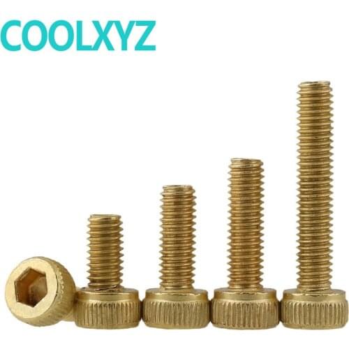 Brass hexagon socket head bolt M2M2.5M3*4X5/6/8/10/12/16/20 25Pcs