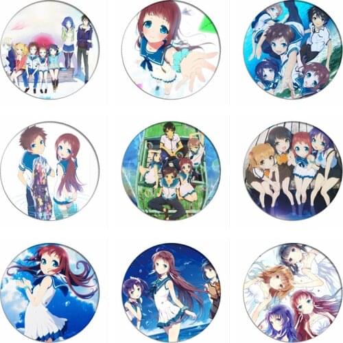 Nagi no Asukara Cosplay Badges Mukaido Manaka Brooch Icon Sakishima Hikari Collection Bag Breastpin for Backpacks Clothing