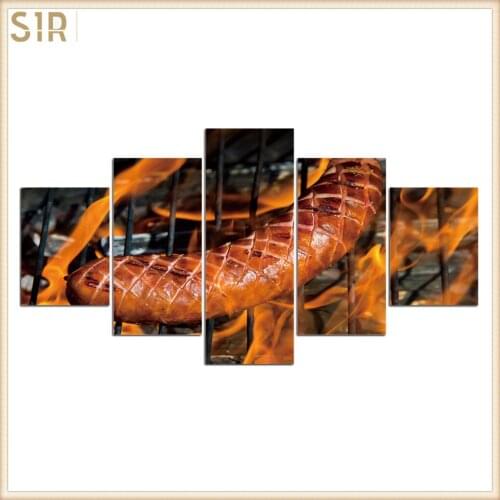 Food Restaurant Hotel Decoration Wall Art HD Five Poster Printing Oil Painting Home Mural Delicious Poster For Dining Room Decor