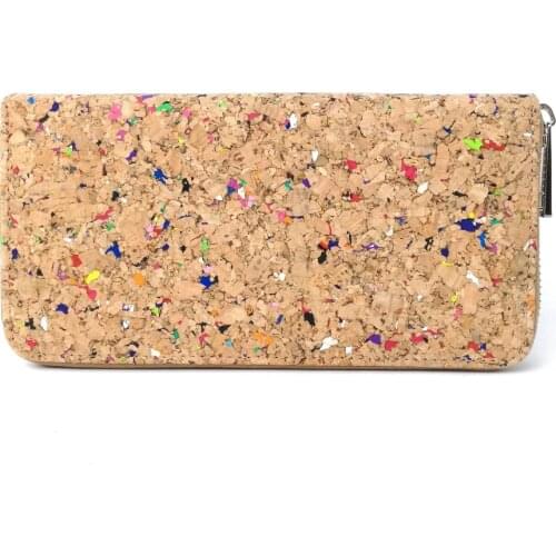 Rustic Natural Vegan Leather Cork Wallet Eco Friendly Wooden Purse for Women