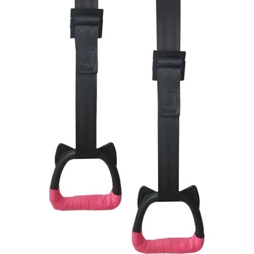 Gymnastics Rings Non-Slip Bear 200KG Exercise Rings For Home Kids 20mm Gym Ring With Adjustable Straps Buckles Indoor Fitness