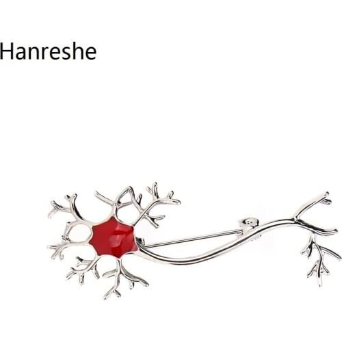 Hanreshe Neuron Medical Lapel Brooch Pin Sliver Color Metallic Enamel DNA Quality Badge for Doctors and Nurses Hospital Gfits