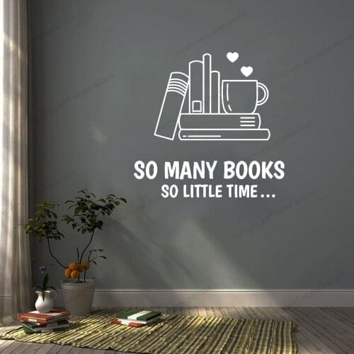 Books Love Quote Kids Reading Room Corner Library Study Home Decor Window Stickers Bookstore Cup Mural Vinyl Wall Decal CX760