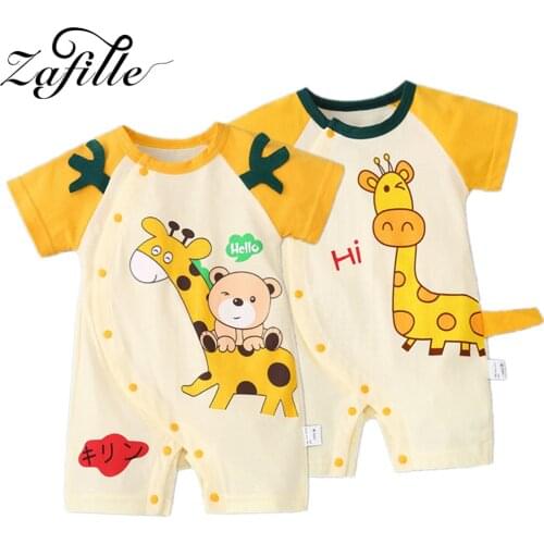 ZAFILLE Cute Infant Clothing Cartoon Animals Print Baby Rompers Dinosaur Panda Costume For Baby Sleepwear Newborn Jumpsuit