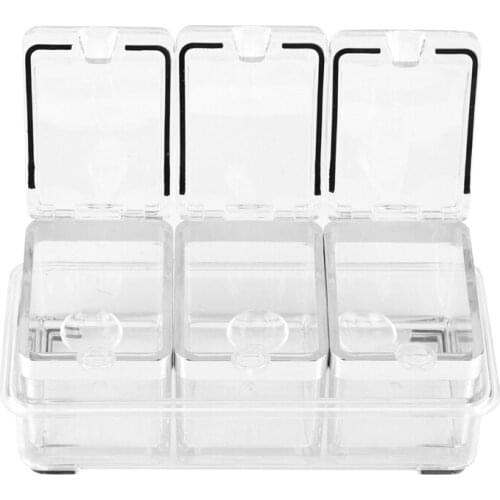 Acrylic Seasoning Box Spice Jar Set Condiment Cruet Bottle Kitchen Supplies With Spoon Kitchen Storage Box