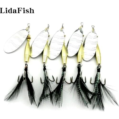 LIDAFISH 2021 New 9.1CM-15G Trolling Saltwater Metal Sequin Bait Sinking Artificial Wobbler Rotating Spoon Hard Bait