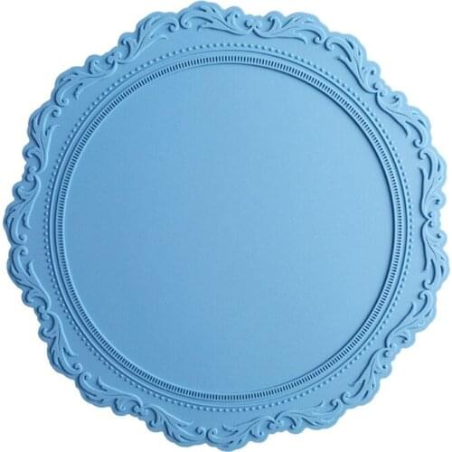 Hot 2Pcs Macrame Cup Embossed Heat Insulation Table Mat Pattern Table Mats Heat Resistant Silicone Mat Drink Cup Coasters