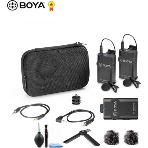 BOYA BY-WM4 Pro 60M Wireless Video Audio Record DSLR Microphone Transmitter Receiver Lable Microphone Kit Vlog Live Lecture Mic