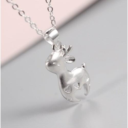 New Arrivals 925 Sterling Silver Deer Necklaces Pendant Hot Sale Pure Silver Jewelry for Women Gift Sterling-silver-jewelry