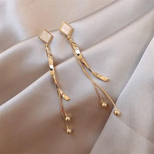 2020 New Korean Earrings Exquisite Simple Tassel Earrings Women Long Retro Earrings Elegant Fashion Earrings Earrings