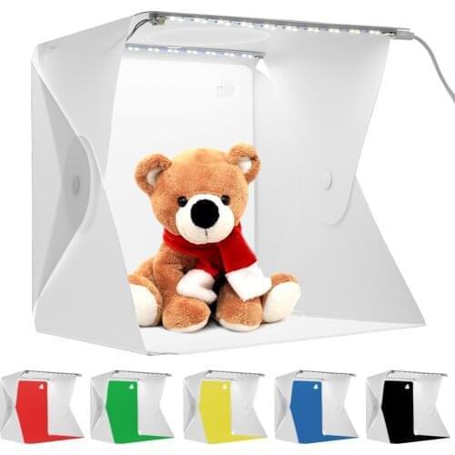 Upgrade Folding Studio Photo LED Panel Light Box 6 Colors Backgrounds Tabletop Lightbox Photography Soft Shooting Tent Box