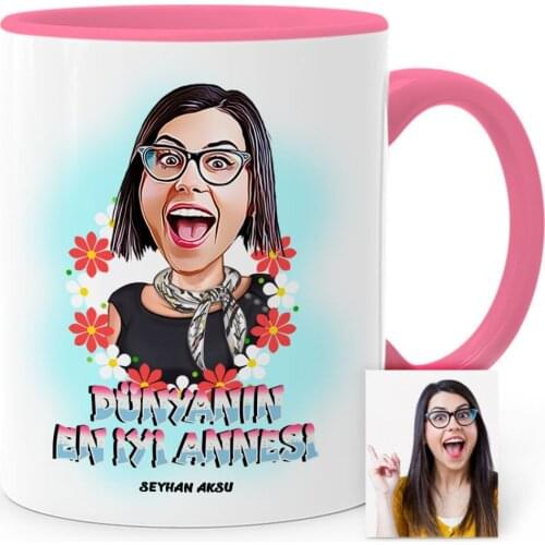 Personalized World Best Mother Cartoon Pink Mug Cup