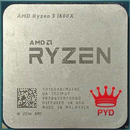 MD Ryzen 5 1600X R5 1600X 3.6 GHz Six-Core Twelve-Thread CPU Processor 95W L3=16M YD160XBCM6IAE Socket AM4