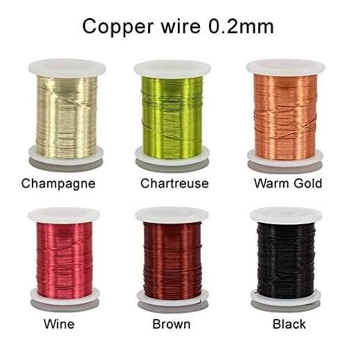 Riverruns 6 Color/Set Non-tarnishing Ultra Copper Wire 0.1mm, 0.2mm Super Realistic Fly Tying Material Proudly from Europe
