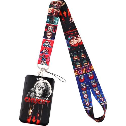 CB844 Horror Movie Lanyard Keychain Halloween Ghost Lanyards for Key Badges ID Cell Phone Rope Neck Straps Accessories Gifts