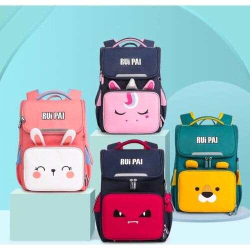 Cute Children One-Piece Bag Cartoon Kids Bookbags Primary School Orthopaedic Backpack For Boys Girls Schoolbags 6-8-12 Years Old