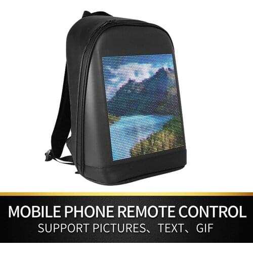 WiFi Version APP LED Screen Advertising Backpack Display Bag Waterproof DIY Dynamic City Backpack Bluetooth Videos Picture NEW