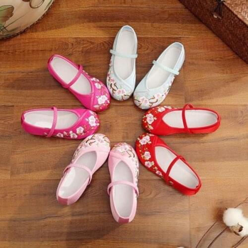 Flower Embroidered Women Canvas Ballet Flats Ladies Casual Comfort Slip-on Ballerinas Chinese Hanfu Cosplay Shoes
