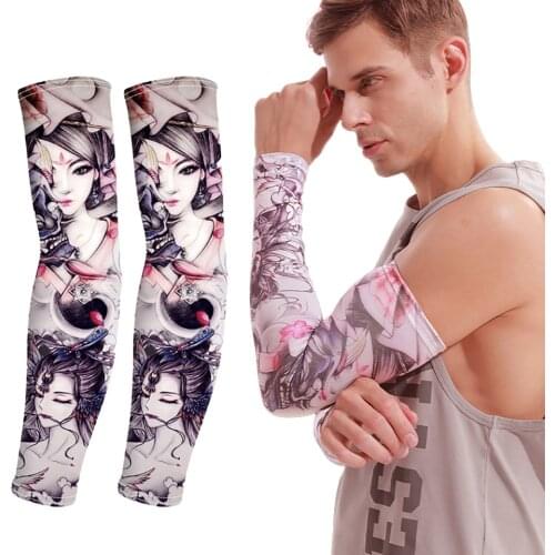 GOBYGO Ice Silk Sunscreen Sleeves Outdoor Sports Cycling Running Fitness Anti-Ultraviolet Breathable Sweat-Absorbent Arm Protect