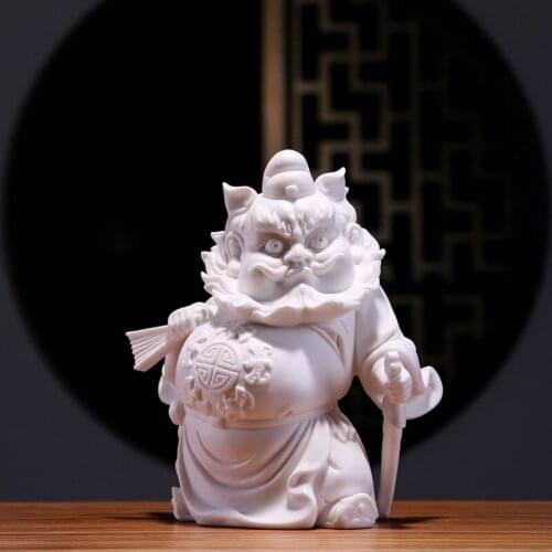 Heavenly Master Zhong Kui Ceramic Statue White Porcelain Buddha Statue Exorcise the evil judge Home decor accessories statue