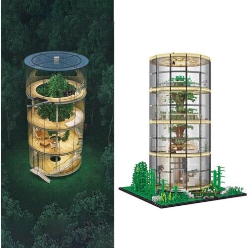 The City Street Series MOC Technic Building Blocks Creator Glass Tree House Leisure Inn House Model Bricks Toys Gifts For Kid