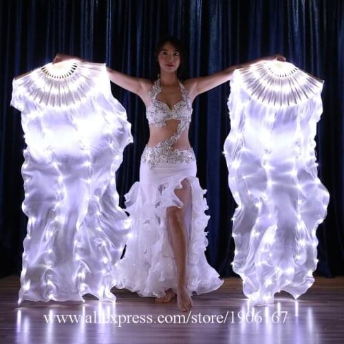 Led Luminous Light Fan Stage Performance Show Led Colorful Props Belly Dance Light Up Fans Grow Party Event Stage Props