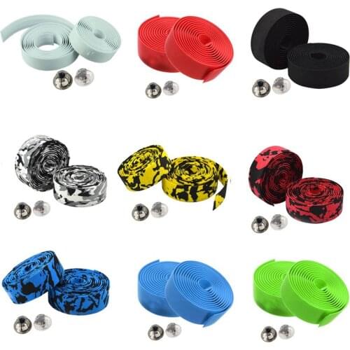 Outdoor Cycling Handle Belt Bike Bicycle Cork Handlebar Tape Wrap +2 Bar Bicycle Accessories Non-slip Light Handlebar Plug Tape