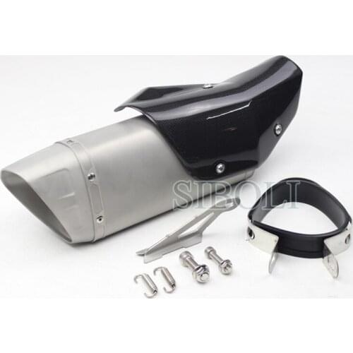 51mm Universal Motorcycle Exhaust Pipe Muffler Moto Escape With Carbon Fiber Cover For Yamaha R1 R3 R6 TMAX500 530 Nmax155 AK142