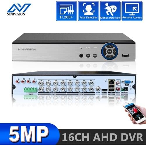 NINIVISION XMeye Hi3531 H265+ 5MP 4MP 16CH 16 Channel 5 in 1 Hybrid TVi CVI NVR AHD CCTV 3G WIFI DVR Surveillance Video Recoder