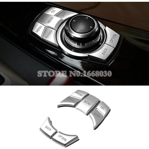 Inner Console iDrive Multimedia Button Trim Cover 5pcs For BMW X1 E84 2009-2015 Car accesories interior Car decoration
